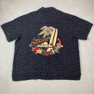 Disney Parks Men's Size XXL Mickey in Paradise Embroidered Floral Camp Shirt